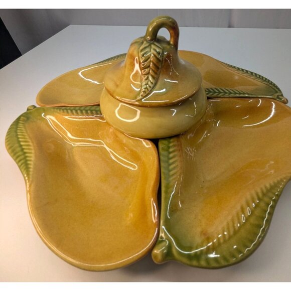 Vintage California Pottery USA 252 6 Piece Server  Pear Shaped  1950's - Picture 11 of 11